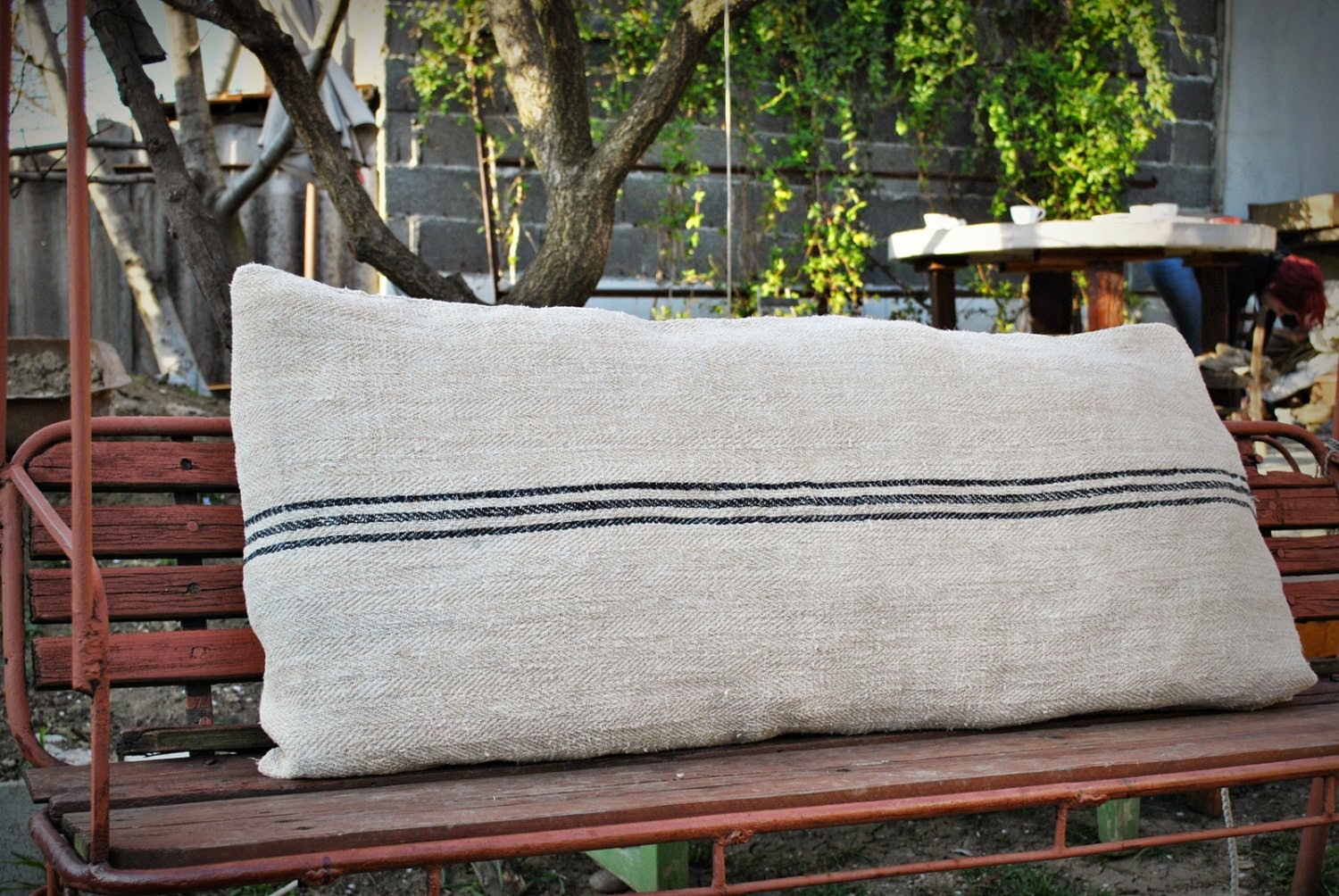 Medreana Vintage Authentic Grain Sack Pillow Covers / Antique hemp