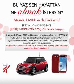 Special K Çekiliş Kampanyası - Special K Mini Cooper Çekilişi