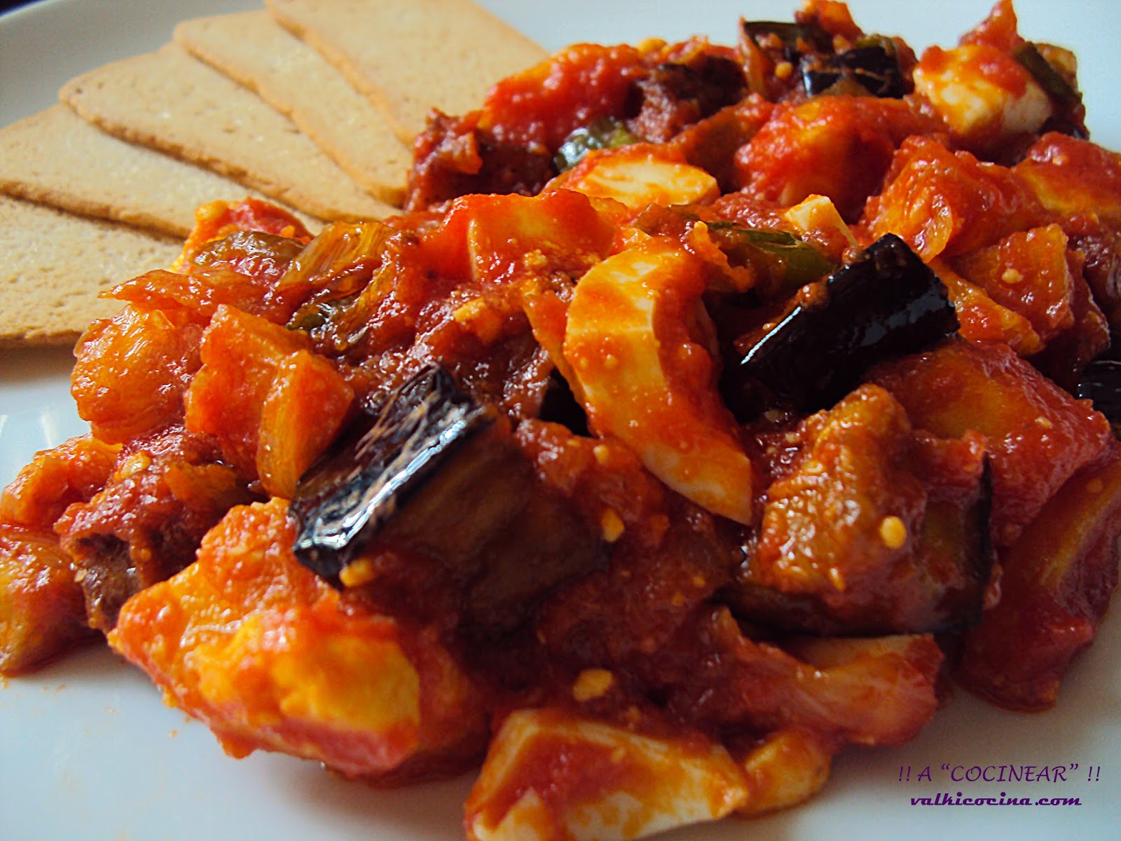 Pisto De Berenjenas ( Con Patatas Y Huevo )