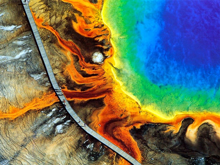 The Multicolored Hot Grand Prismatic Spring in Yellowstone, USA The Multicolored Hot Grand Prismatic Spring in Yellowstone, USA
