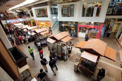 Upgraded: A view of the kiosks at Central Market.