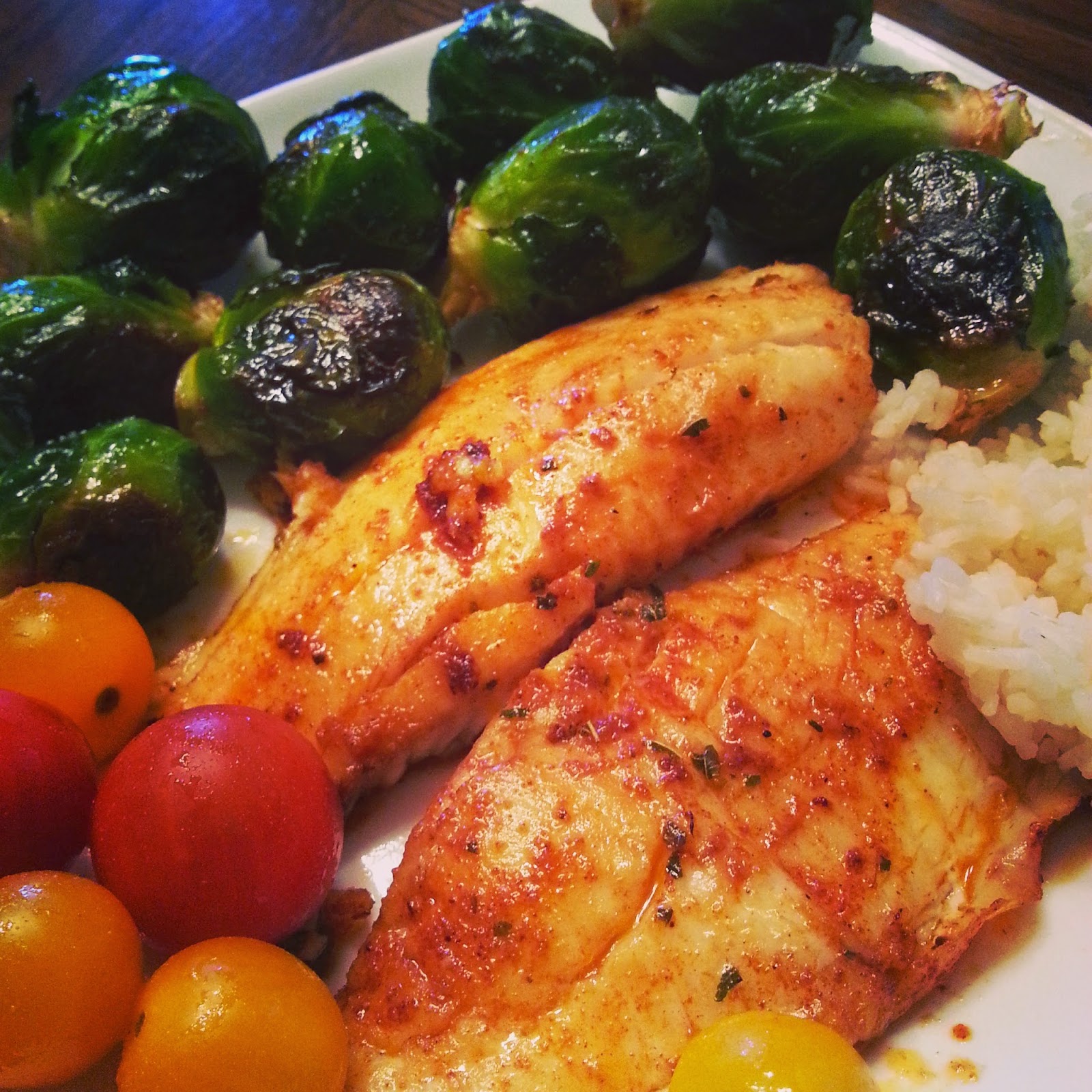Venus Crossing with Liss Blackened Tilapia with Roasted Brussels