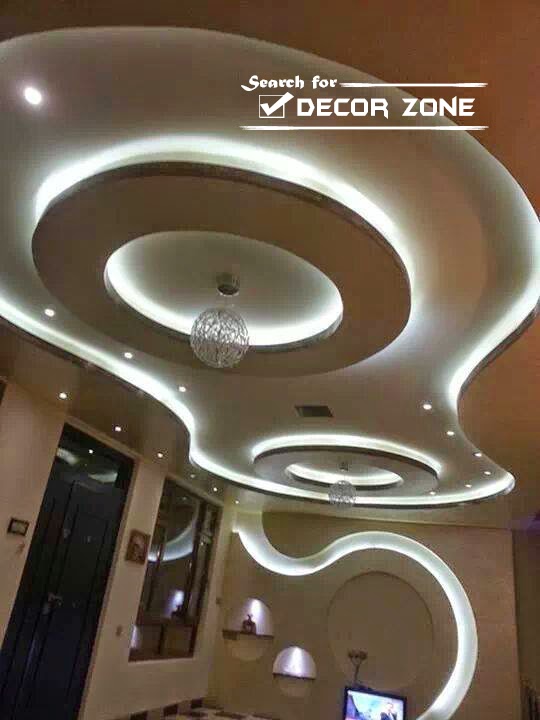 Curved Gypsum Ceiling Designs For Living Room