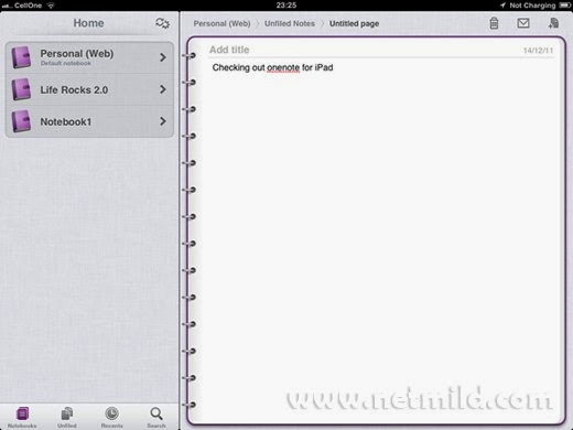 Oneote For iPad UI Download Microsoft OneNote untuk iPad