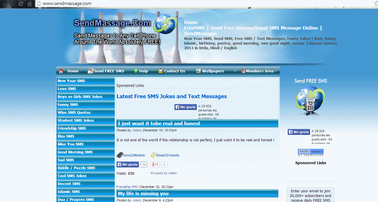 Enviar SMS (mensajes de texto) gratis a través de Blog Un