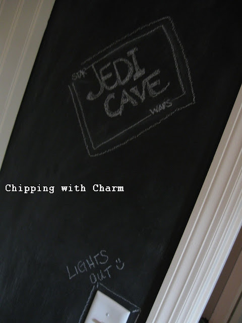 Chipping with Charm:  Chalkboard Star Wars Wall...http://www.chippingwithcharm.blogspot.com/