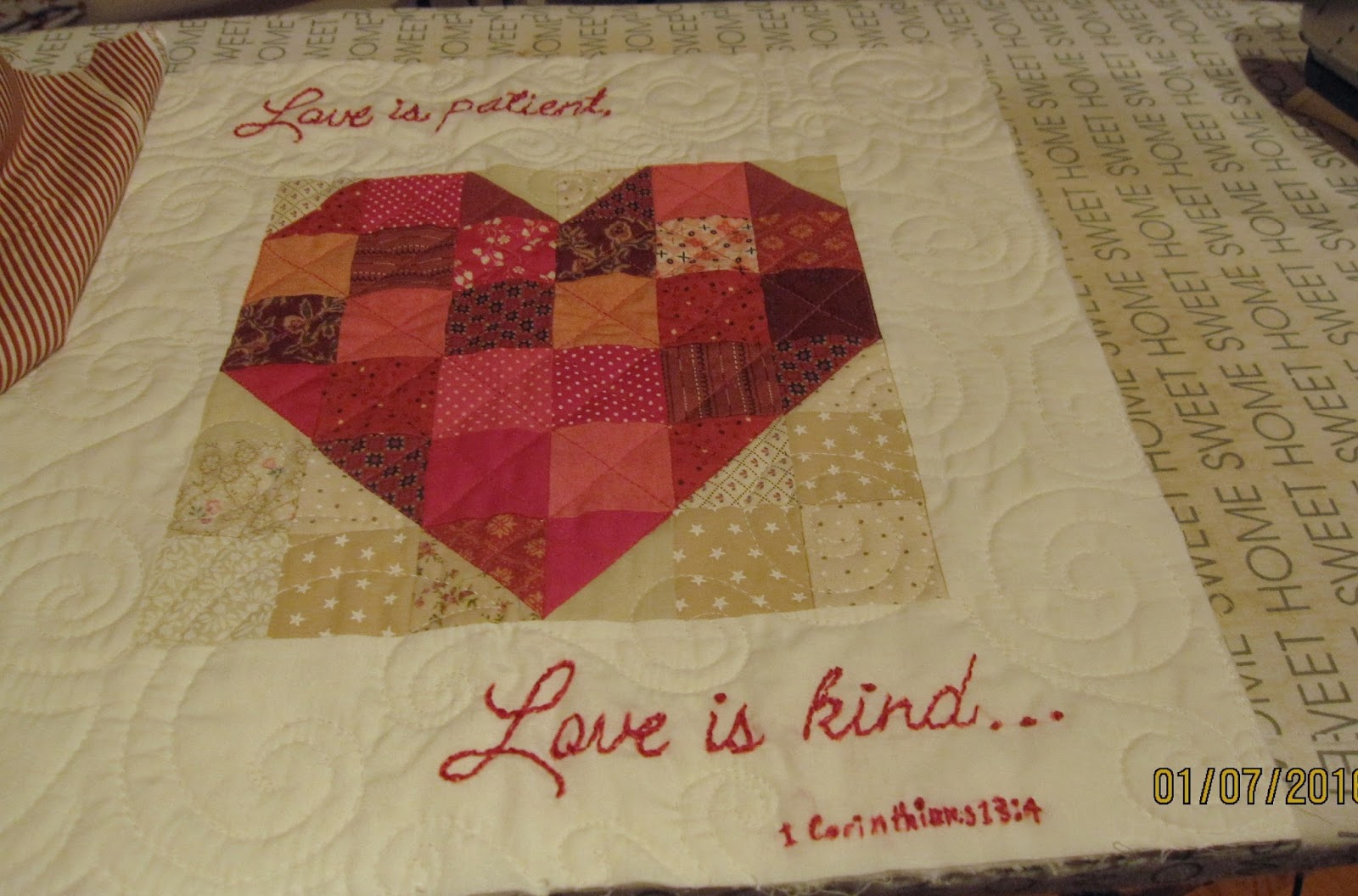 Sunshine in the Attic Patchwork Heart Wall Hanging Completed!