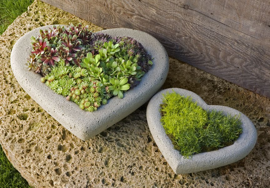 Unique Planter Ideas Garden Heart Stones
