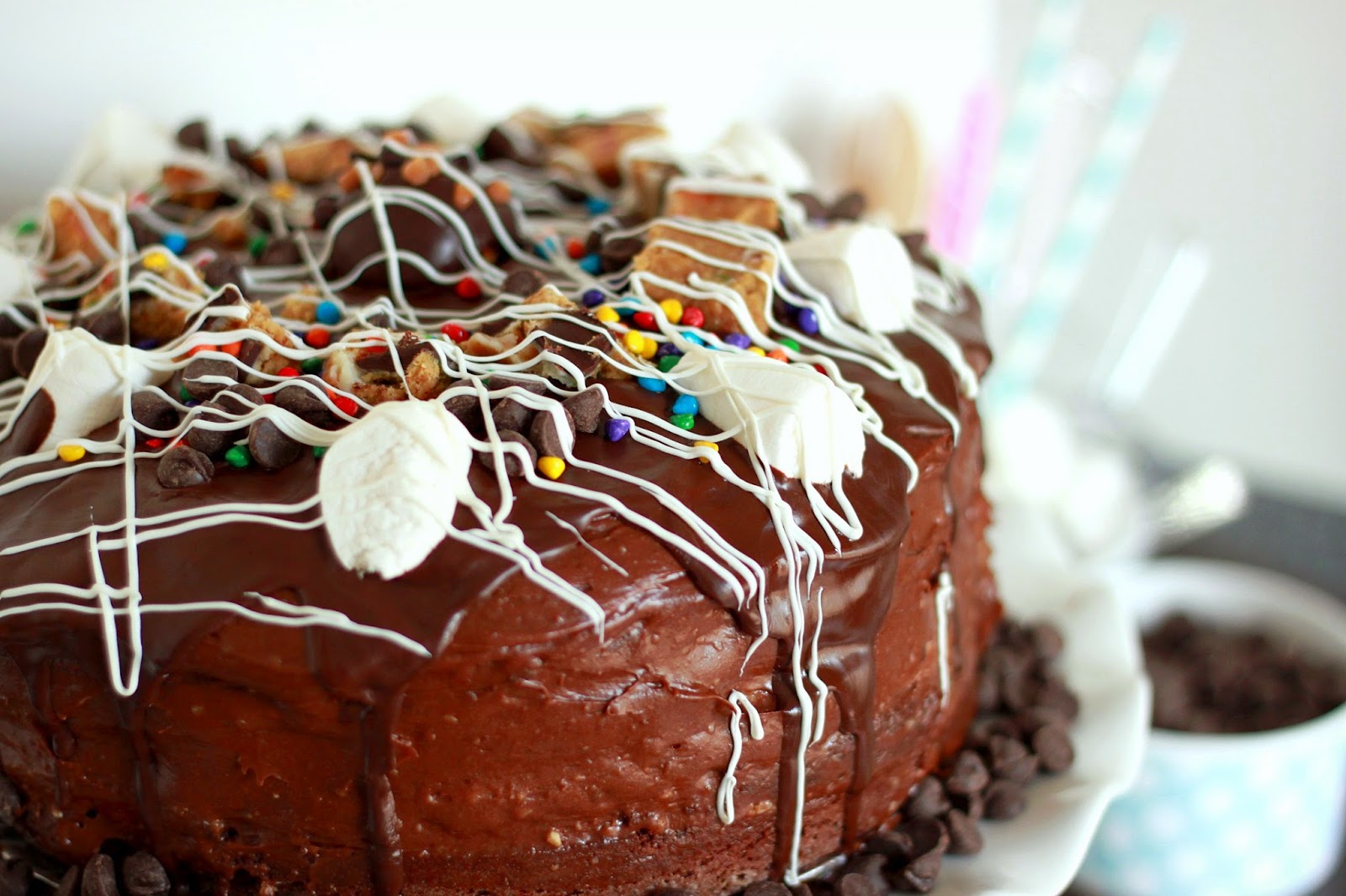 Feeding My Addiction Chocolate Cookie Dough Cake with Vegan Sugar Free