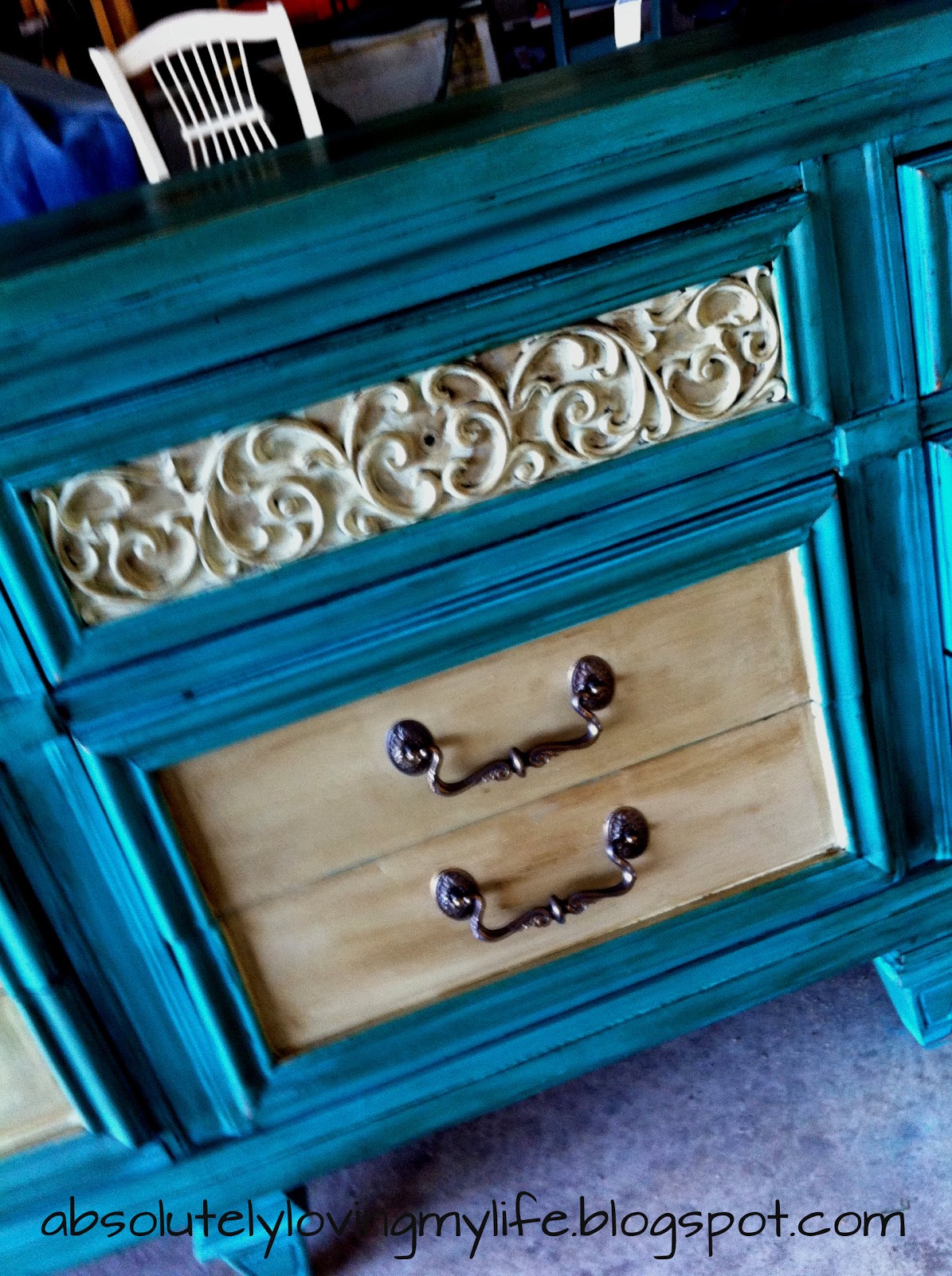 Loving Life Annie Sloan Chalk Paint Furniture Redo from dresser to TV stand