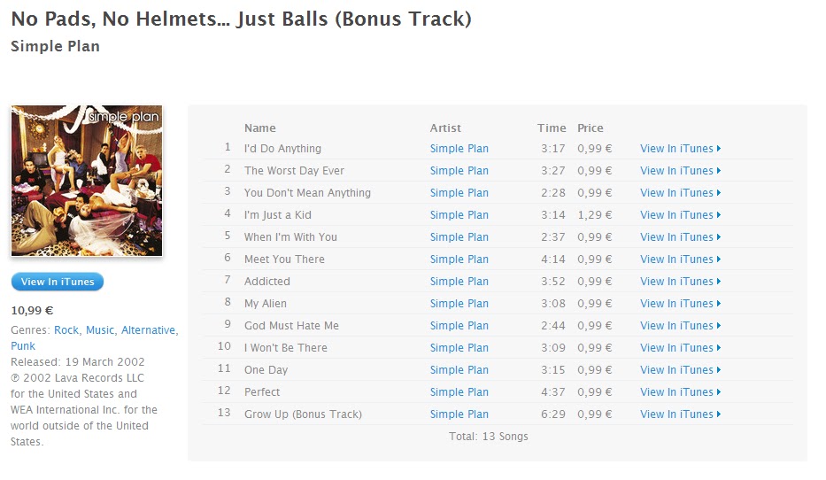 Simple Plan No Pads, No Helmets... Just Balls (Bonus Track) [iTunes