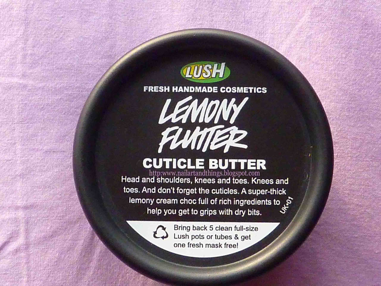 NailArt and Things Lush Lemony Flutter Cuticle Butter Review