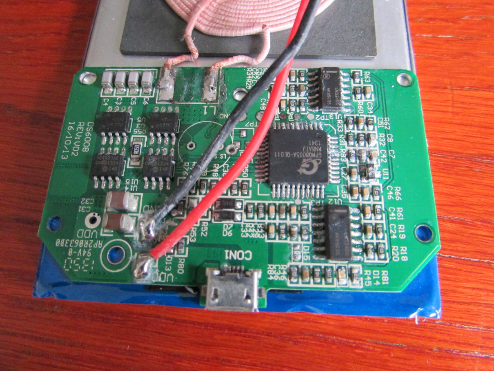Mineral deposits on the logic gates and chips