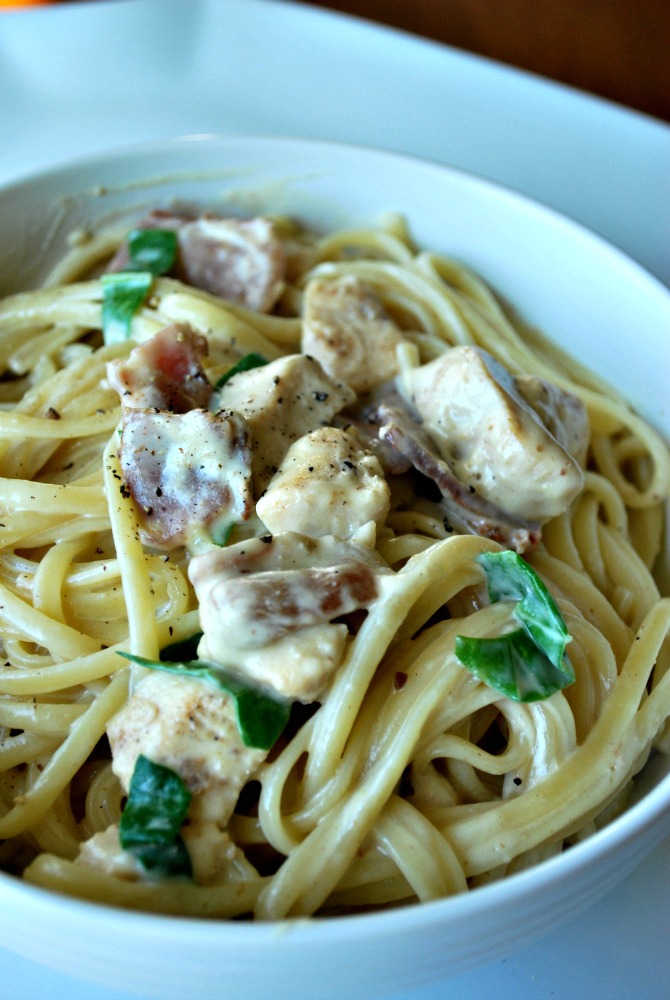 Larissa Another Day Chicken Carbonara with Spinach
