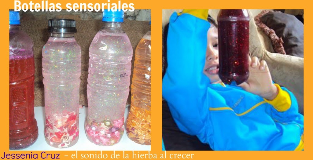 Botella sensorial liquida Arcoíris de Perlas