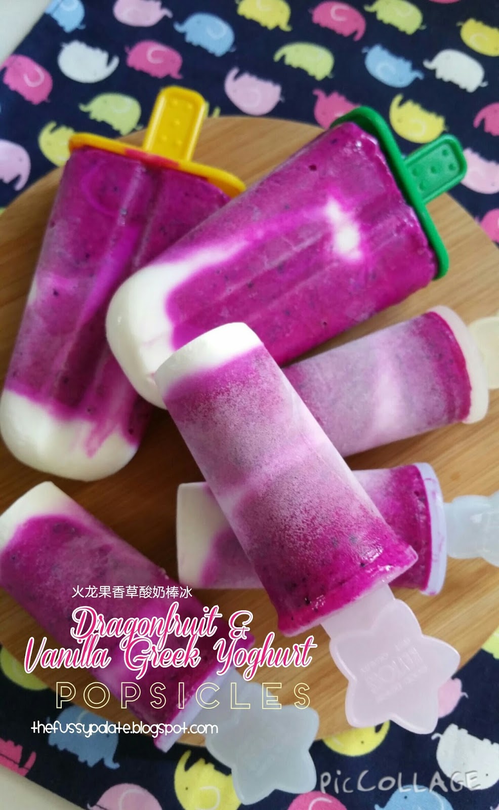 The Fussy Palate Dragonfruit & Vanilla Greek Yoghurt Popsicles