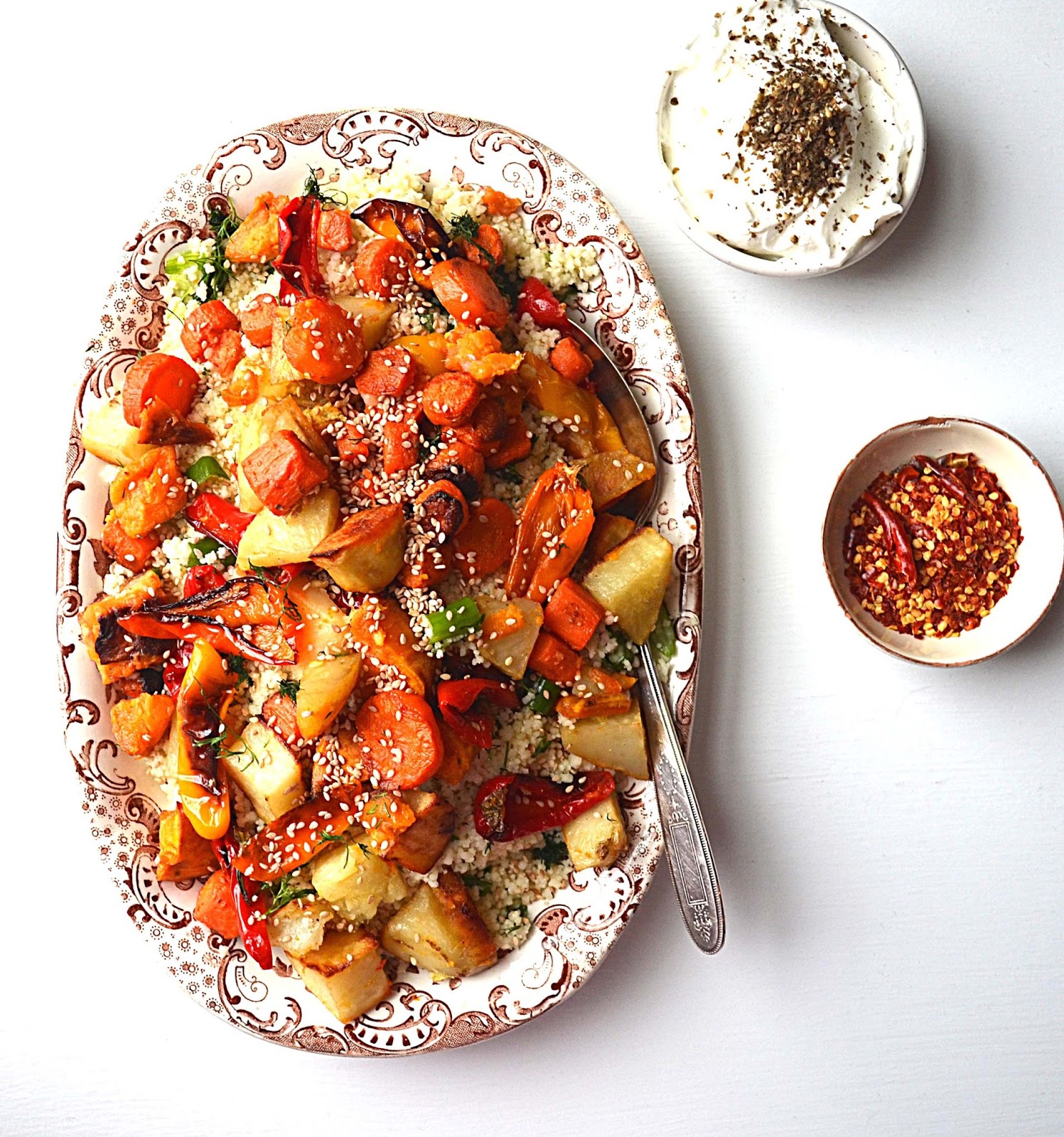 Sew French Moroccan Roasted Vegetables With Toasted Sesame & Herbed