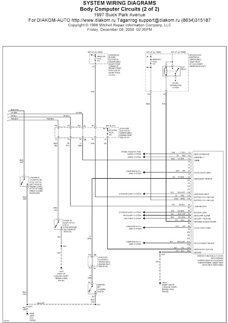 1997 Buick Park Avenue System Wiring Diagrams Body