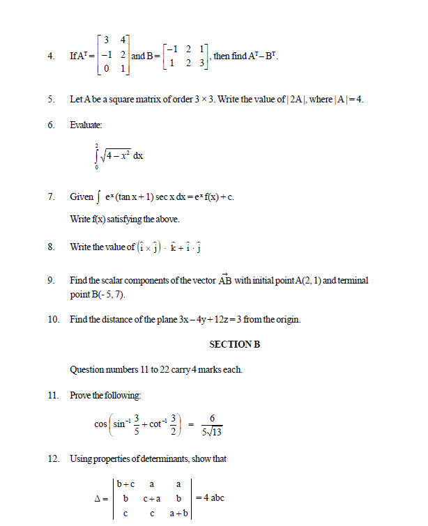 12 class papers sample