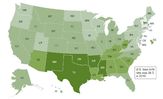 Same map using dark green to very light green