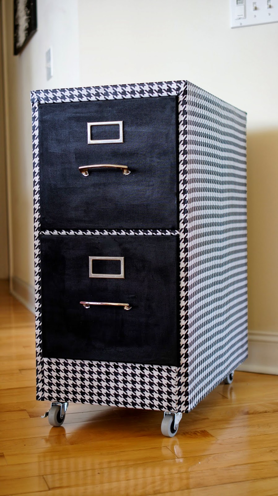 Food Fashion Home Fabric Covered Filing Cabinet Makeover