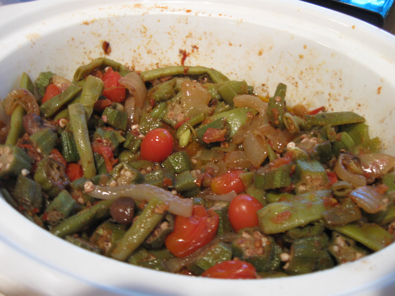 Vegetarian Cooking From Scratch Okra Stew in Crock Pot