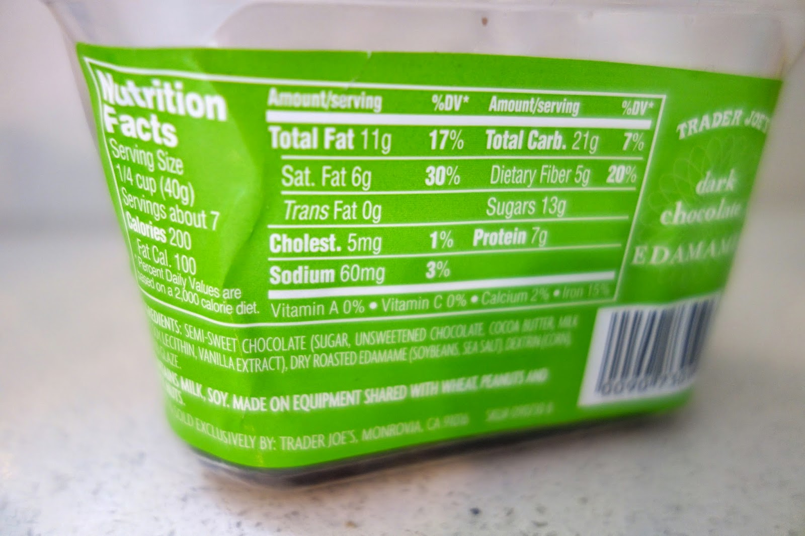 Trader Joe's Dark Chocolate Edamame