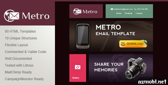 Metro - Multipurpose Email Template blogger, wordpress, joomla, templates, skin, theme, yootheme, download, design, 2 columns, personal, website, premium, virtuemart, free