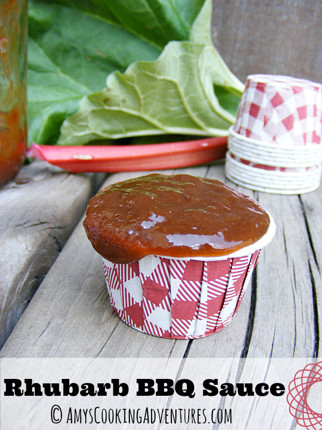 Crockpot Smokies with Rhubarb BBQ Sauce
