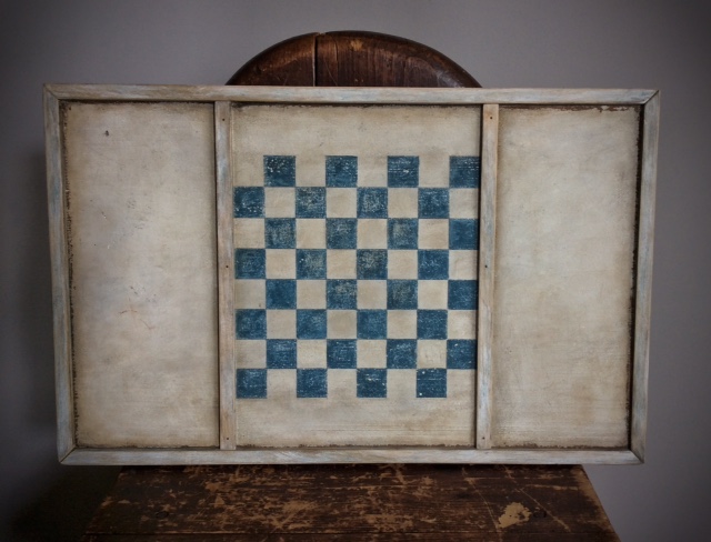Blue and White Checkerboard, 19 1/2" L x 12" H