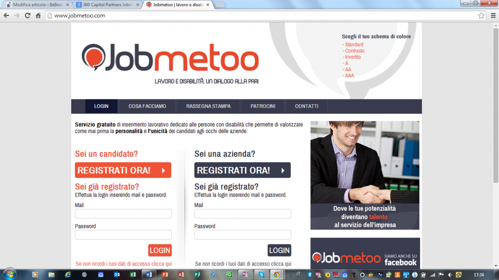 novità sulla piattaforma jobmetoo, richiesta-offerta di lavoro persone disabili novità su jobmetoo