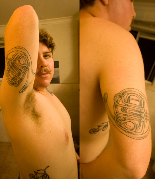 French Horn Tattoo