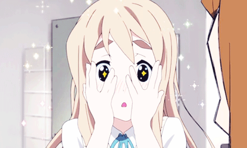 Looking for a cute anime girl covering her eyes gif like this one