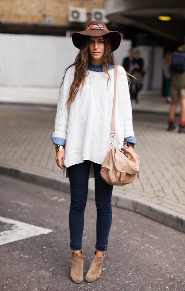 floppy hat in winter