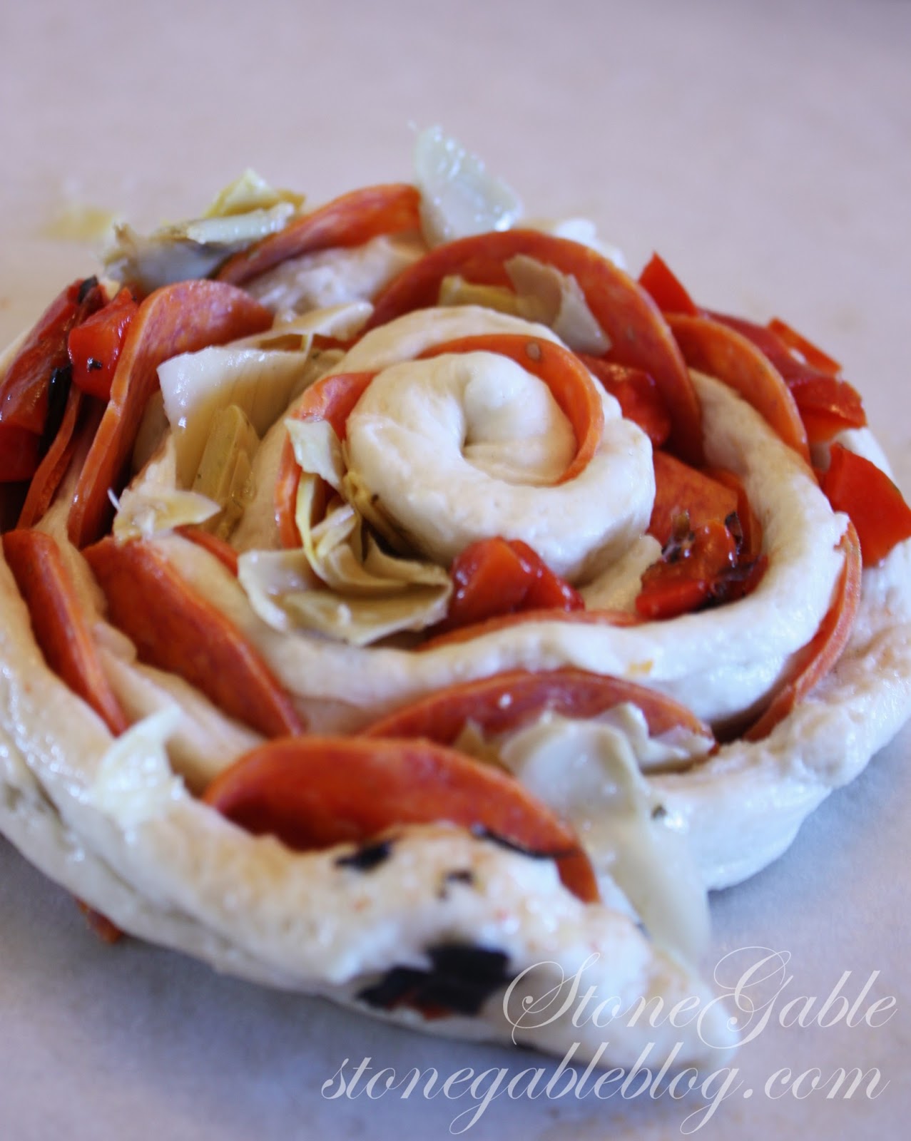 PEPPERONI ARTICHOKE BREADSTICK FOCACCIA StoneGable