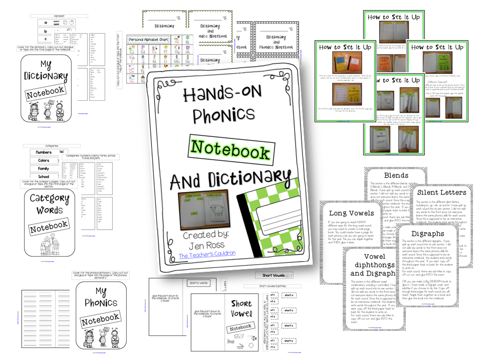 Interactive Dictionary and Phonics Notebook! Teacher by the Beach