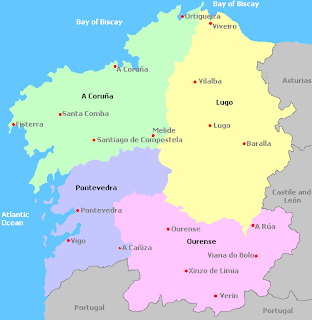 Mapa de Galicia Región