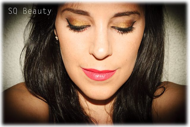 Maquillaje eyeliner y contrastre, dorado, rosa, Eyeliner and contrast makeup, gold, pink, Silvia Quirós