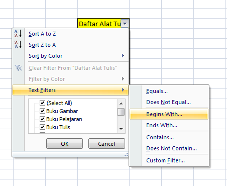 Cara Menyaring Data Text Dengan Filter Pada Excel Iyanzone