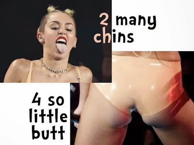 funny Miley Cyrus too many chins and flat butt, no butt flat bum