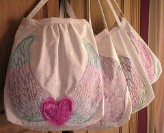 Angel wing bags that i printed and made...