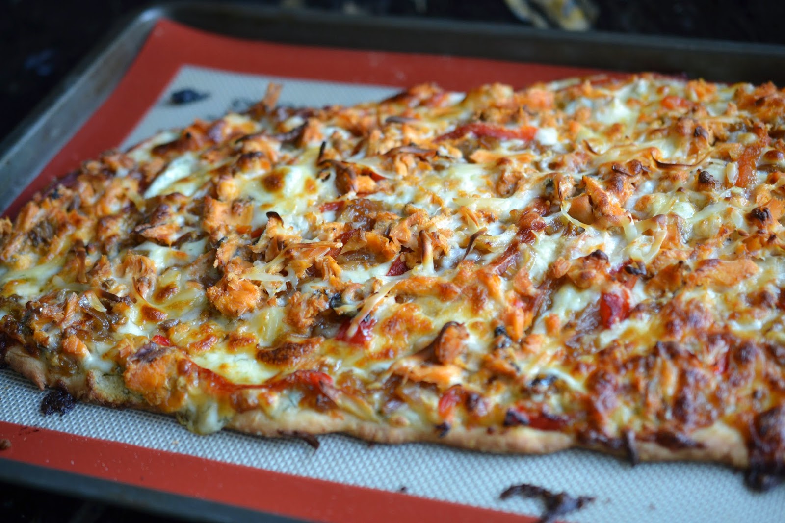Greedy Girl Red Salmon Flatbread Pizza