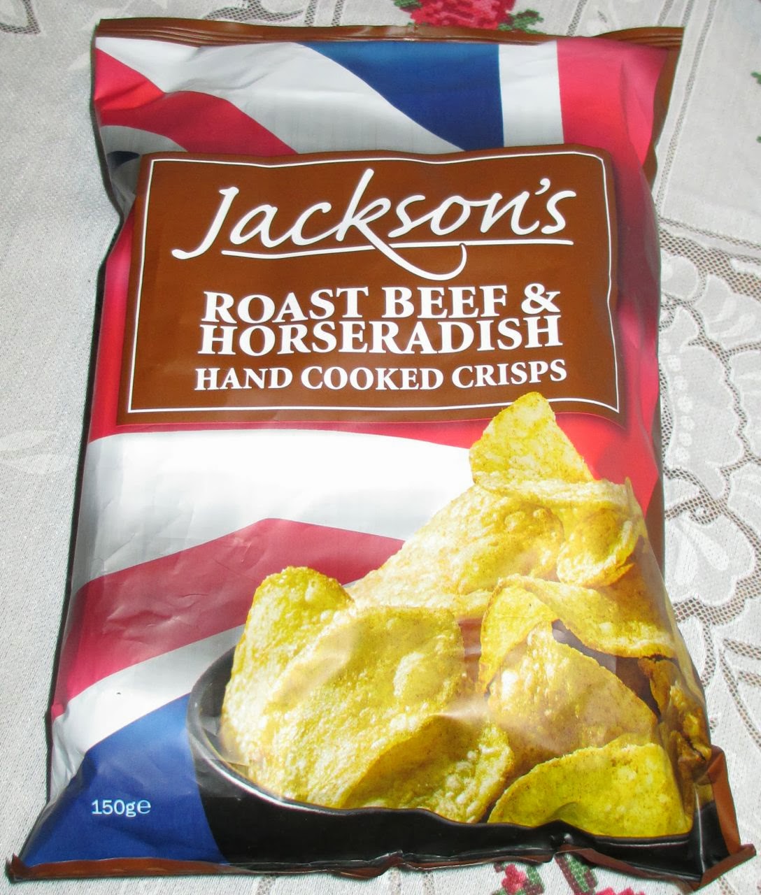 FOODSTUFF FINDS Jackson's Roast Beef & Horseradish Hand Cooked Crisps