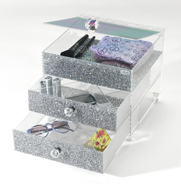Kardashian Style Acrylic Makeup Organizer Giveaway! MAR+Display+Silver+BellaBoxx+Open Kardashian Style Acrylic Makeup Organizer Giveaway!
