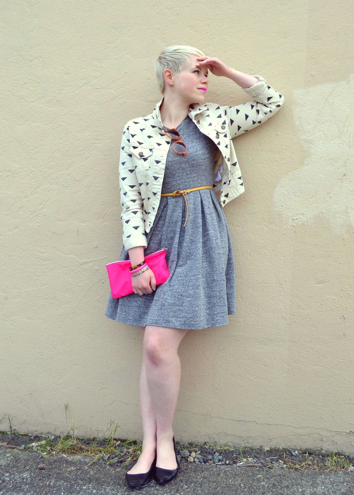 Look of the Day Jersey Dress + Printed Denim Fleur d'Elise Look of