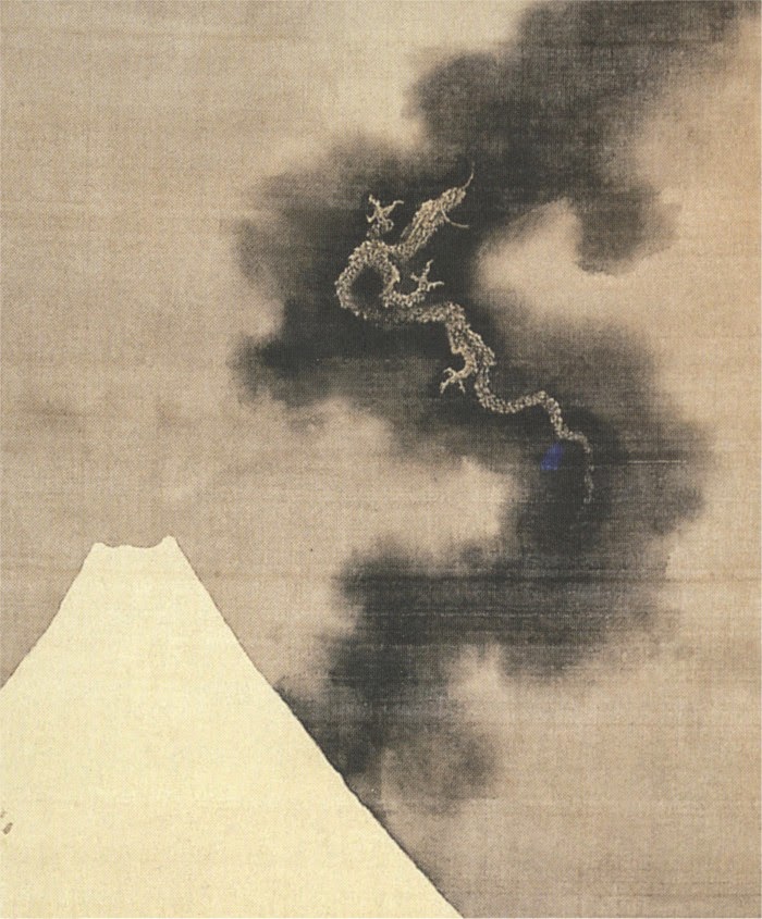 bensozia Hokusai, Dragon Flying over Mount Fuji, 1849