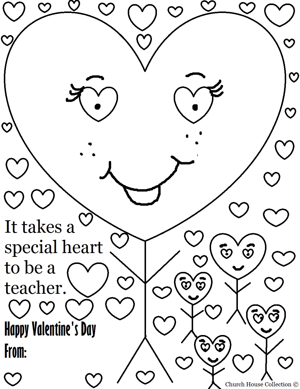 Church House Collection Blog: Valentine's Day Coloring Page for Teacher
