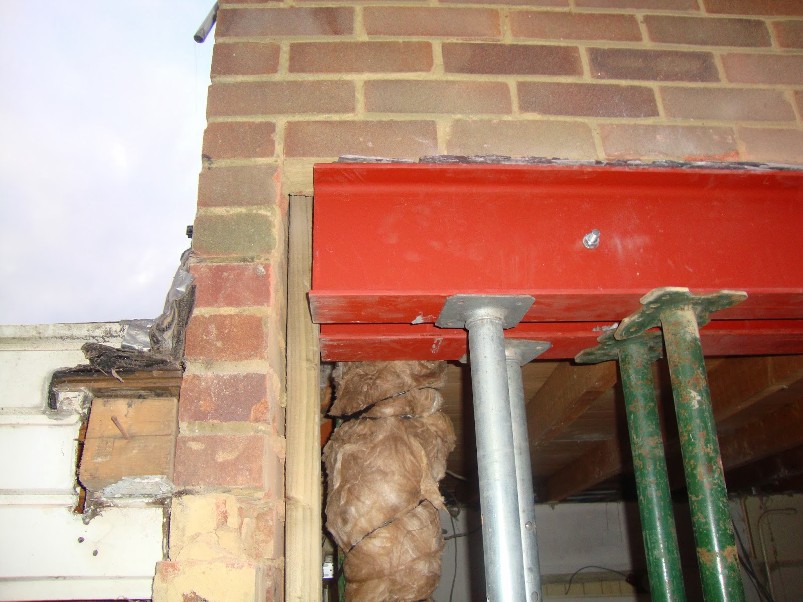 Moving to Earley Wall is taken down. Steel beams are up