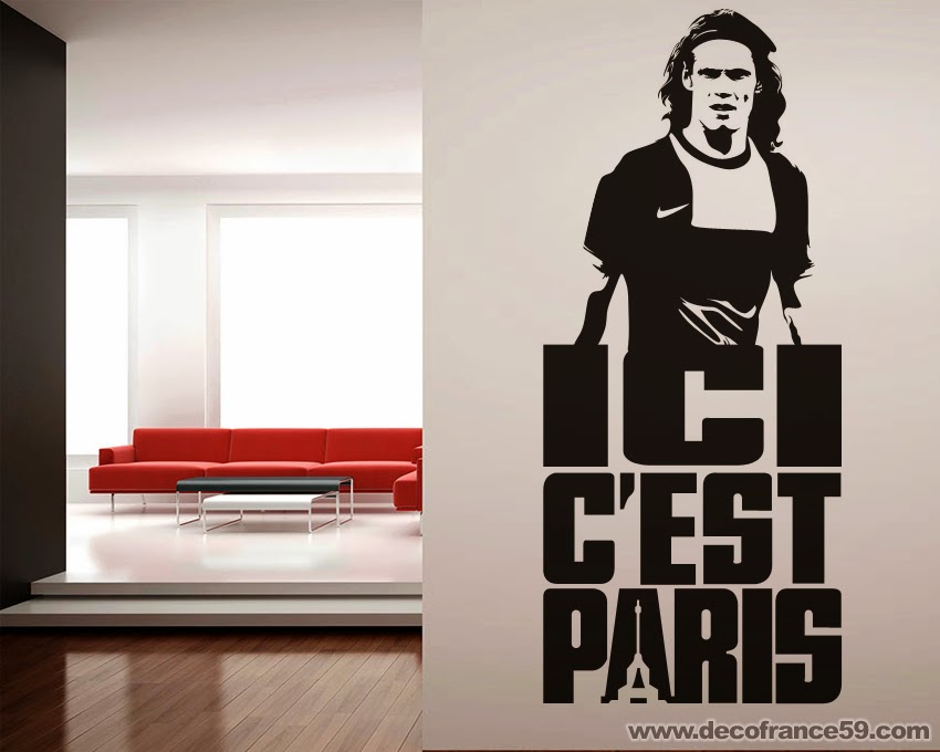 série sticker ici c'est paris : sticker edinson cavani une série de stickers muraux dédiées au fan de PSG