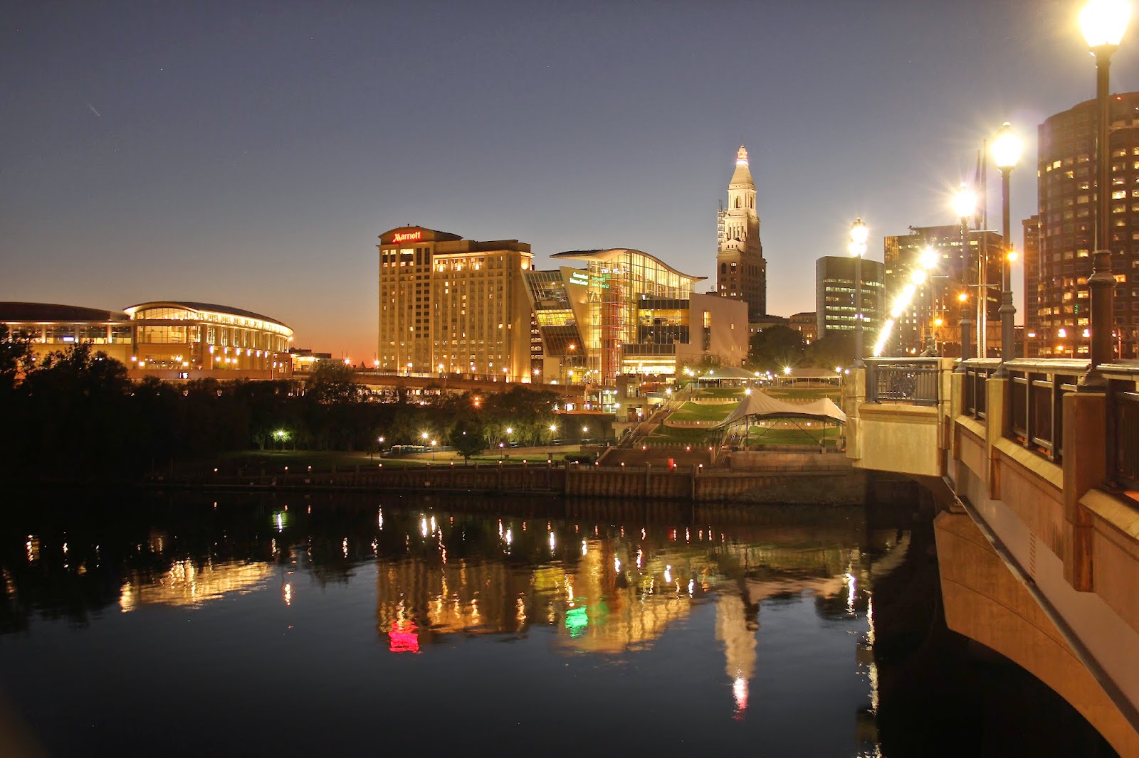 Naples and Hartford in Season Hartford at Night